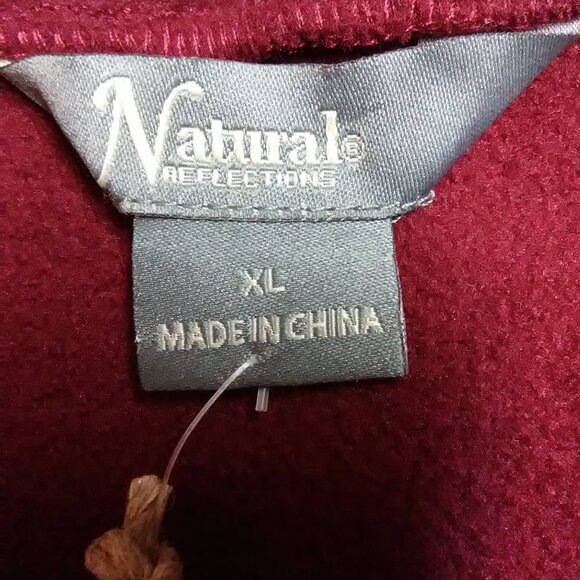 Natural Reflections pullover "fleece" maroon color XL - NWT new - Picture 4 of 14